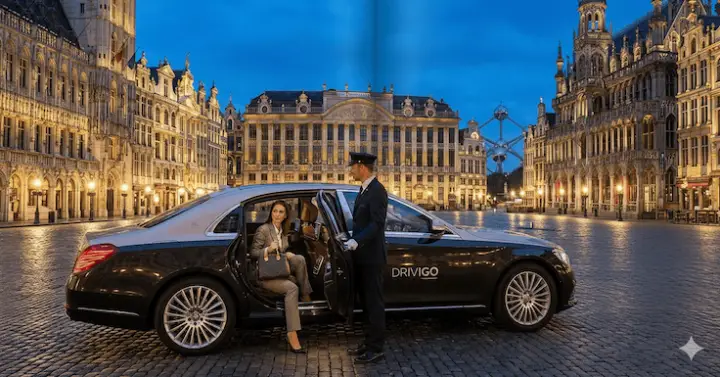 Chauffeur opening door for client